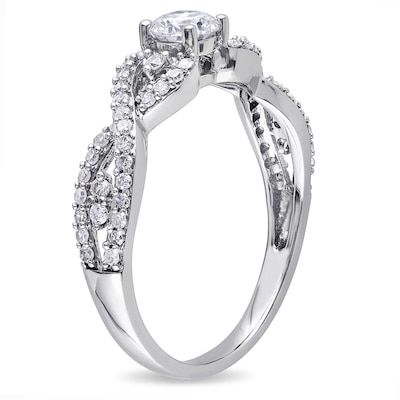 0.69 CT. T.W. Diamond Twist Shank Ring in 14K White Gold