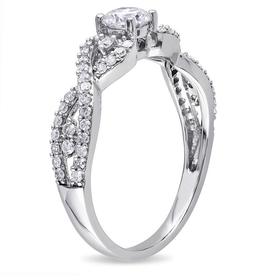 0.69 CT. T.W. Diamond Twist Shank Ring in 14K White Gold