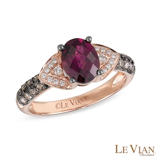 Le Vian® Raspberry Rhodolite™ and 0.34 CT. T.W. Diamond Ring in 14K Strawberry Gold™