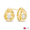 Thumbnail Image 0 of 0.20 CT. T.W. Certified Canadian Diamond Solitaire Teardrop Stud Earrings in 14K Gold (I/I2)