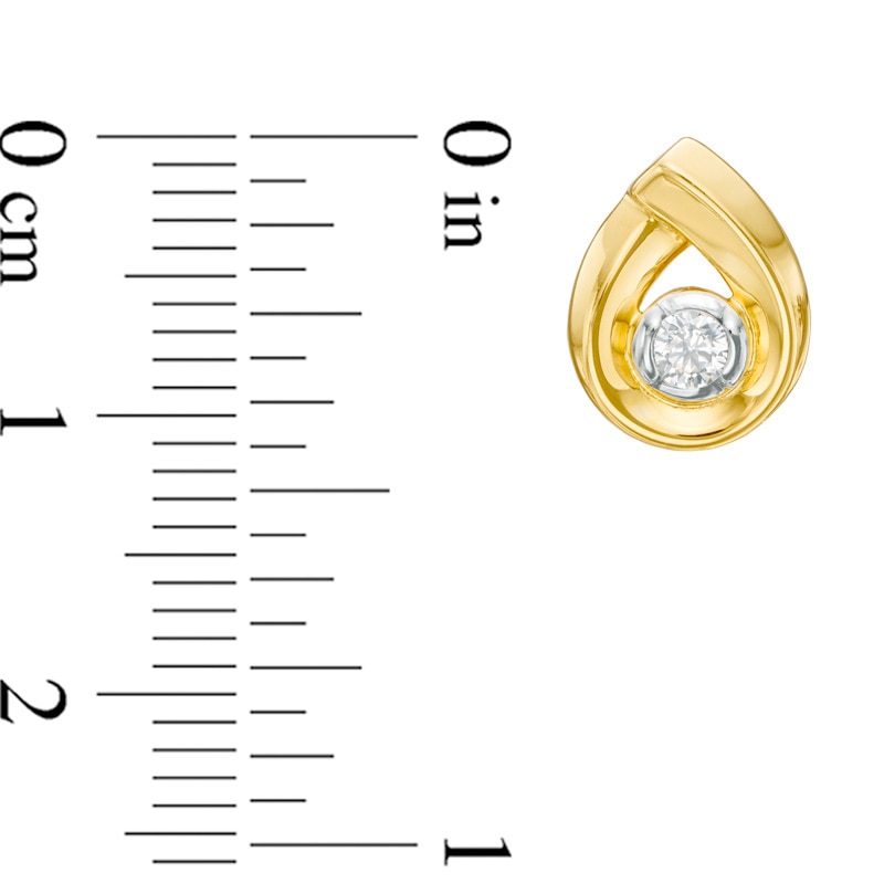 0.20 CT. T.W. Certified Canadian Diamond Solitaire Teardrop Stud Earrings in 14K Gold (I/I2)