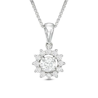 0.25 CT. T.W. Canadian Certified Diamond Starburst Pendant in 14K White Gold (I/I2)