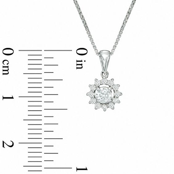 0.25 CT. T.W. Canadian Certified Diamond Starburst Pendant in 14K White Gold (I/I2)