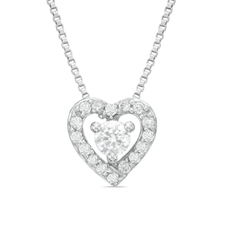 0.25 CT. T.W. Certified Canadian Diamond Heart Pendant in 14K White Gold (I/I2)