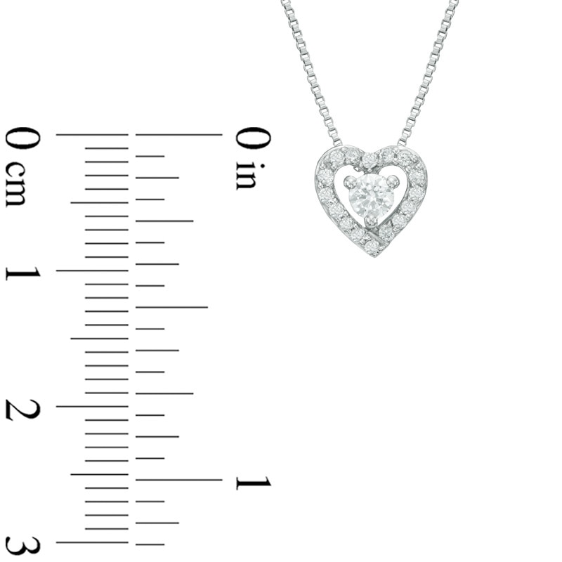 0.25 CT. T.W. Certified Canadian Diamond Heart Pendant in 14K White Gold (I/I2)