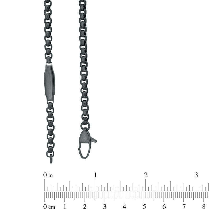 Men's 3.75mm Rolo Chain Necklace in Black IP Stainless Steel - 30"