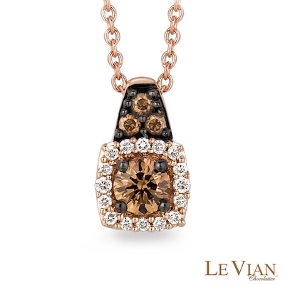 Le Vian Chocolate Diamonds® CT. T.W. Diamond Frame Pendant in 14K Strawberry Gold