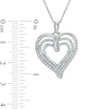 Thumbnail Image 1 of 0.50 CT. T.W. Diamond Multi-Row Ribbon Heart Pendant in Sterling Silver