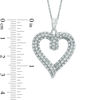 Thumbnail Image 1 of 0.50 CT. T.W. Diamond Layered Ribbon Heart Pendant in Sterling Silver