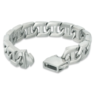 Men's 0.10 CT. T.W. Diamond Grey Carbon fibre ID Bracelet in Stainless Steel - 8.5"