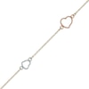 Textured Heart Anklet in 10K Tri-Tone Gold - 10"