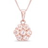 Morganite Flower Pendant in 10K Rose Gold