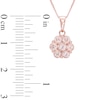 Morganite Flower Pendant in 10K Rose Gold