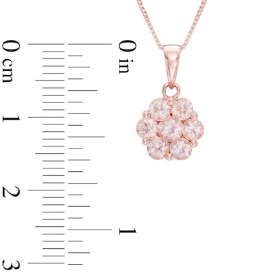 Morganite Flower Pendant in 10K Rose Gold