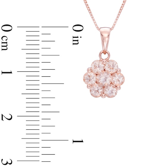 Morganite Flower Pendant in 10K Rose Gold