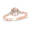 Thumbnail Image 0 of Oval Morganite and Diamond Accent Ring in 10K Rose Gold