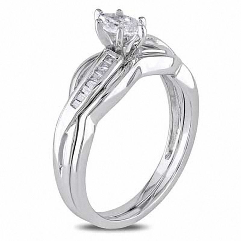 0.49 CT. T.W. Marquise Diamond Bridal Set in 14K White Gold|Peoples Jewellers