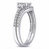 1.00 CT. T.W. Quad Princess-Cut Diamond Three Stone Bridal Set in 14K White Gold