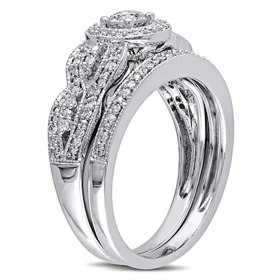 0.49 CT. T.W. Diamond Frame Bridal Set in 10K White Gold