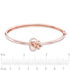 Lab-Created White Sapphire Knot Bangle in Sterling Silver with 18K Rose Gold Plate