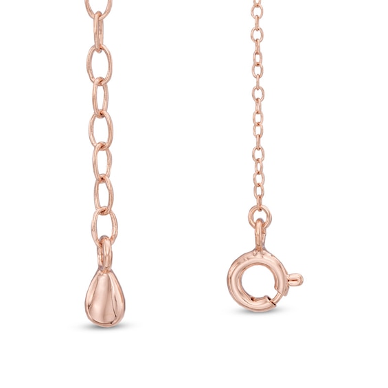 Lab-Created White Sapphire Bow Heart Lariat-Style Necklace in Sterling Silver with 18K Rose Gold Plate - 18.5"