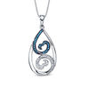 Open Hearts Waves by Jane Seymour™ 0.15 CT. T.W. Diamond Teardrop Pendant in Sterling Silver