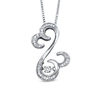 Open Hearts Rhythm by Jane Seymour™ 0.10 CT. T.W. Diamond Curlique Pendant in Sterling Silver