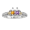 Mother's Simulated Birthstone and Diamond Accent Ring in Sterling Silver and 14K Gold ( Stones