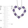 Thumbnail Image 1 of Amethyst and Lab-Created White Sapphire Heart Pendant in 10K White Gold