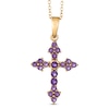 Thumbnail Image 0 of Amethyst Cross Pendant in Sterling Silver and 18K Gold Plate