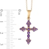 Thumbnail Image 1 of Amethyst Cross Pendant in Sterling Silver and 18K Gold Plate