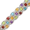 Thumbnail Image 0 of Multi-Gemstone and Diamond Accent Bracelet in Sterling Silver with 18K Gold Plate - 7.25"