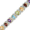 Thumbnail Image 0 of Multi-Gemstone and Diamond Accent Bracelet in Sterling Silver with 18K Gold Plate - 7.5"