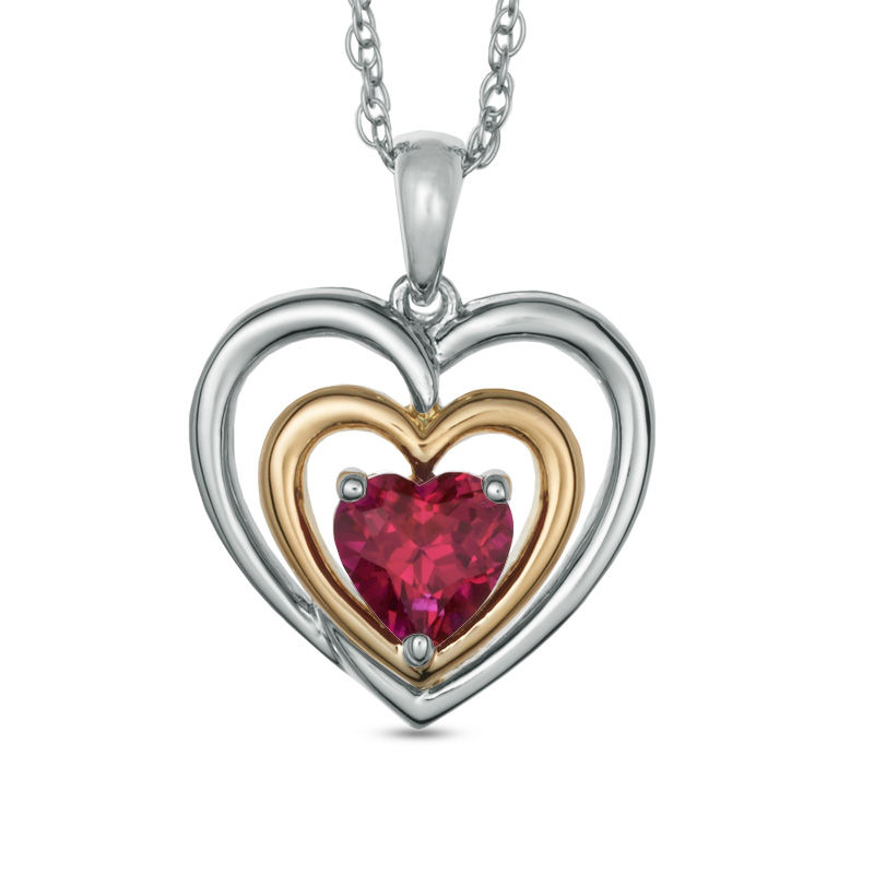 ruby heart shaped pendant