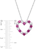 Thumbnail Image 1 of Lab-Created Ruby and White Sapphire Heart Pendant in 10K White Gold