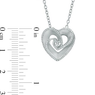 Vera Wang Love Collection 0.19 CT. T.W. Diamond Rose Inspired Heart Pendant in Sterling Silver