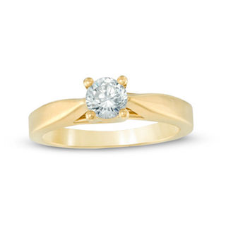 Canadian Ideal CT. Certified Diamond Solitaire Engagement Ring in 14K Gold (I/I1