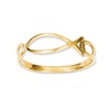 Sideways Ichthus Loop Shank Ring in 14K Gold