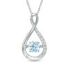 Thumbnail Image 0 of Unstoppable Love™ 5.0mm Lab-Created Blue Spinel and White Sapphire Infinity Pendant in Sterling Silver