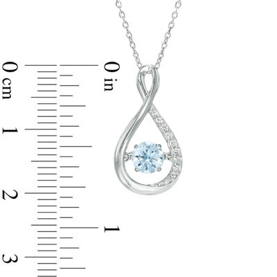 Unstoppable Love™ 5.0mm Lab-Created Blue Spinel and White Sapphire Infinity Pendant in Sterling Silver