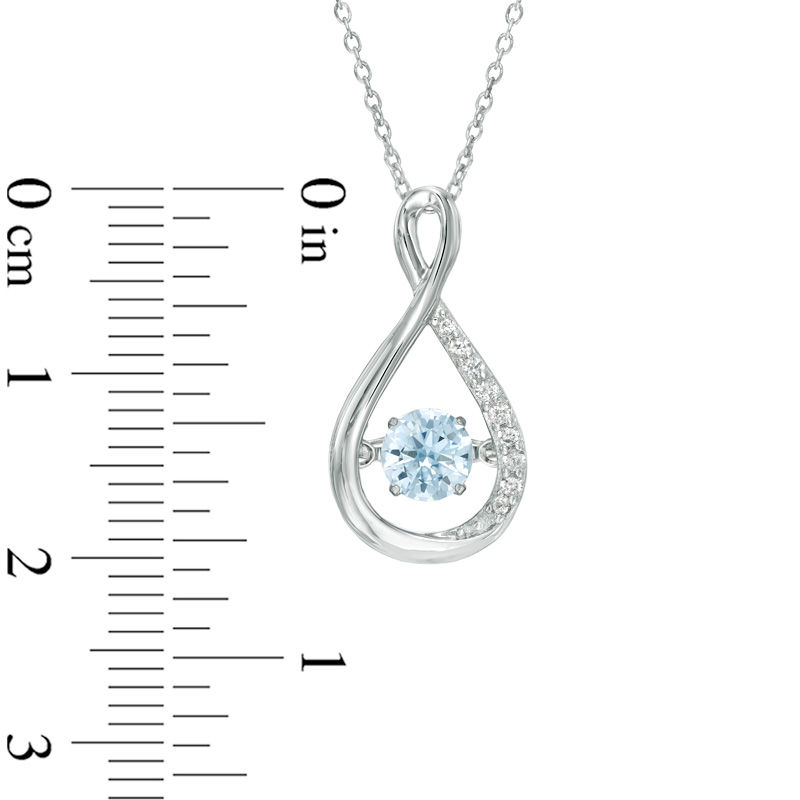Unstoppable Love™ 5.0mm Lab-Created Blue Spinel and White Sapphire Infinity Pendant in Sterling Silver