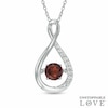 Thumbnail Image 0 of Unstoppable Love™ 5.0mm Garnet and Lab-Created White Sapphire Infinity Pendant in Sterling Silver