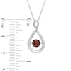 Thumbnail Image 1 of Unstoppable Love™ 5.0mm Garnet and Lab-Created White Sapphire Infinity Pendant in Sterling Silver