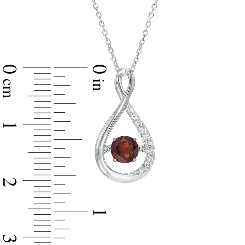 Unstoppable Love™ 5.0mm Garnet and Lab-Created White Sapphire Infinity Pendant in Sterling Silver