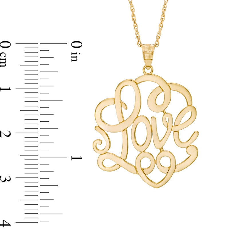 Main Image 2 of Love Scroll Pendant in 10K Gold