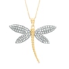 Diamond-Cut Dragonfly Pendant in 10K Gold