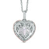 Thumbnail Image 1 of Rose de France Amethyst and Lab-Created White Sapphire Heart Pendant in Sterling Silver with 14K Rose Gold Plate