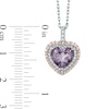 Thumbnail Image 2 of Rose de France Amethyst and Lab-Created White Sapphire Heart Pendant in Sterling Silver with 14K Rose Gold Plate