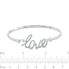 Thumbnail Image 1 of Lab-Created White Sapphire "LOVE" Bangle in Sterling Silver