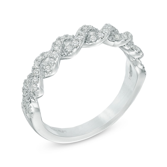 Vera Wang Love Collection 0.23 CT. T.W. Diamond Braided Wedding Band in ...